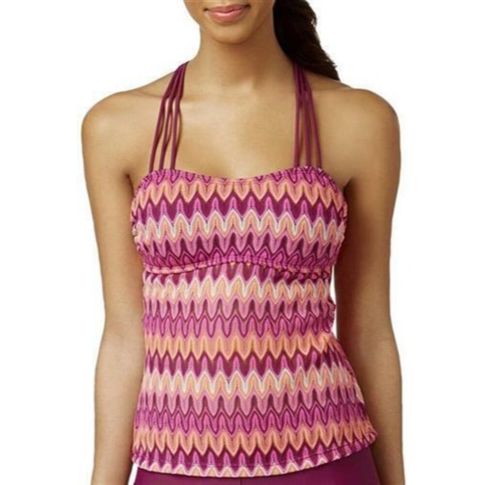 NWT Hula Honey S Peacock Festival Crochet Chevron Tankini Swim Top #88271